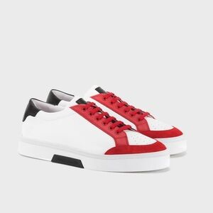 Giorgio Armani Men's Red, White, and Black Sneakers